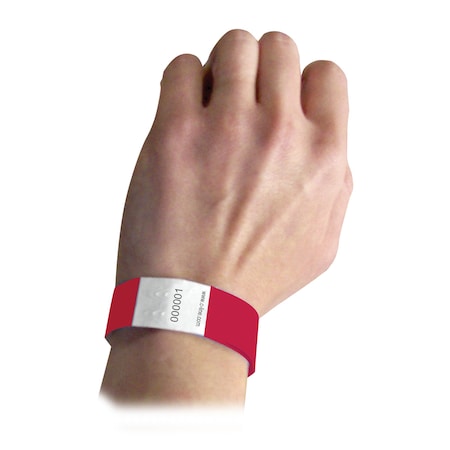 C-Line Products DuPont Tyvek Security Wristbands, Red, 100PK 89104